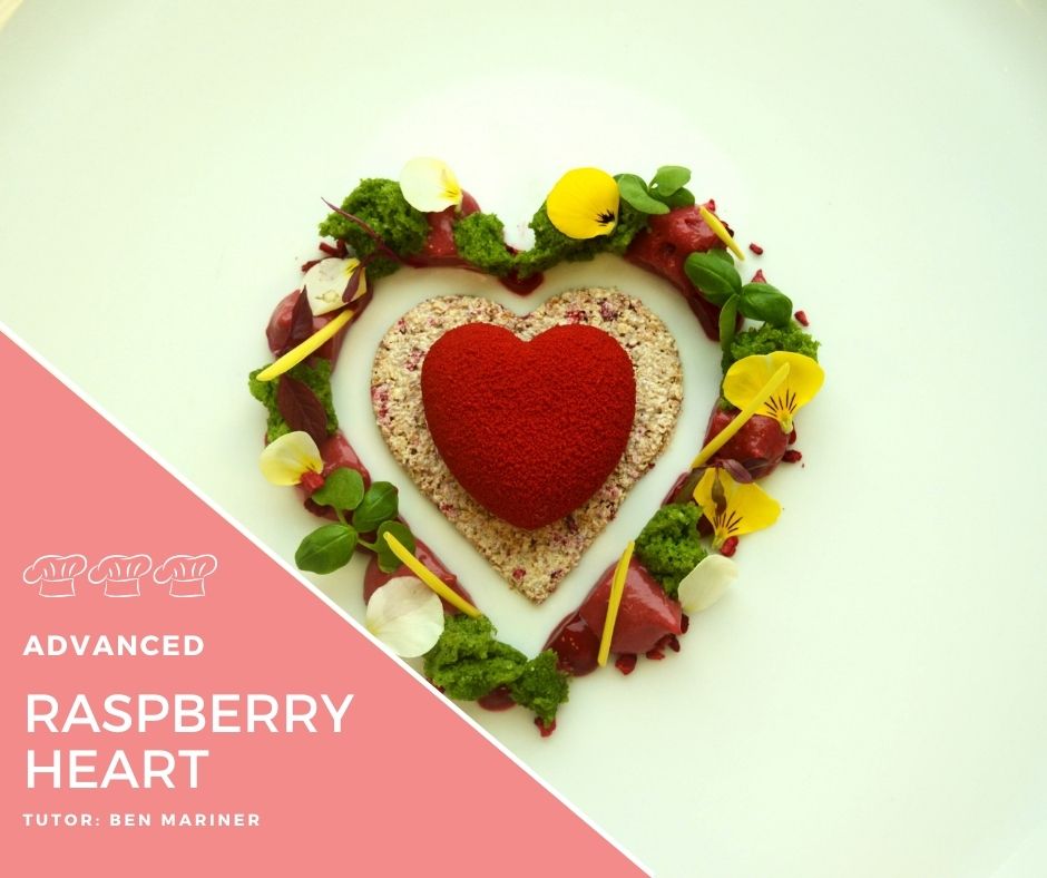 Recipe – Raspberry, milk chocolate & pistachio heart