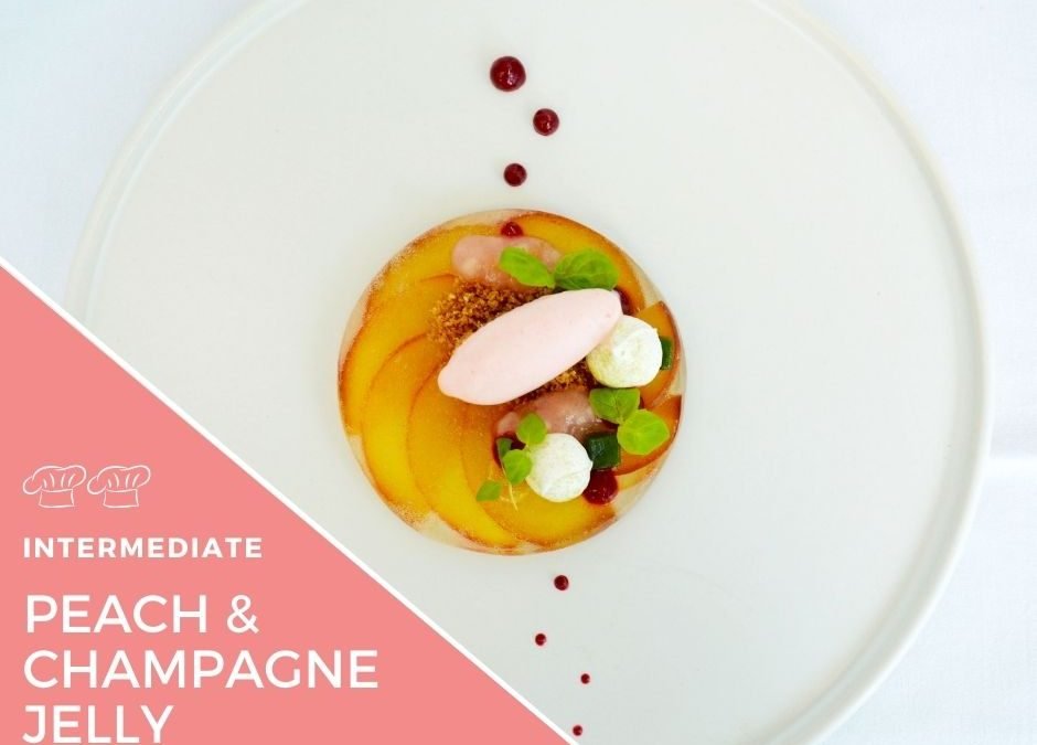 Recipe – Champagne jelly, peach and raspberry