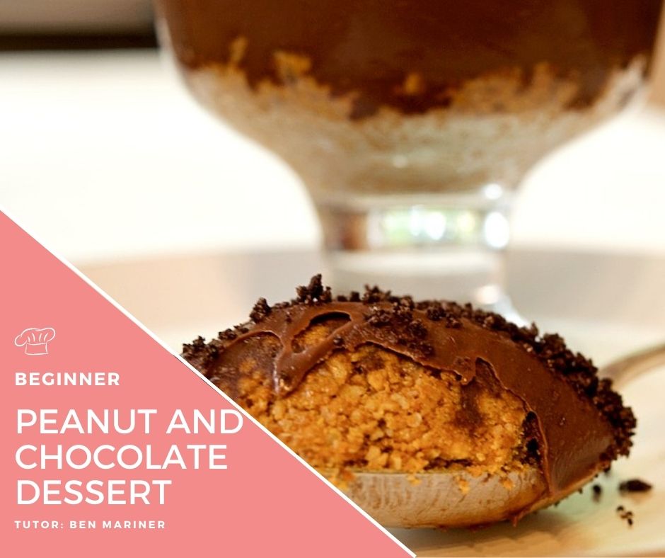 Peanut and chocolate dessert